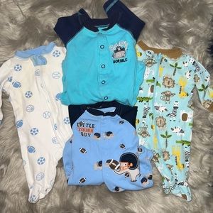 4 Baby Boy Sleepers